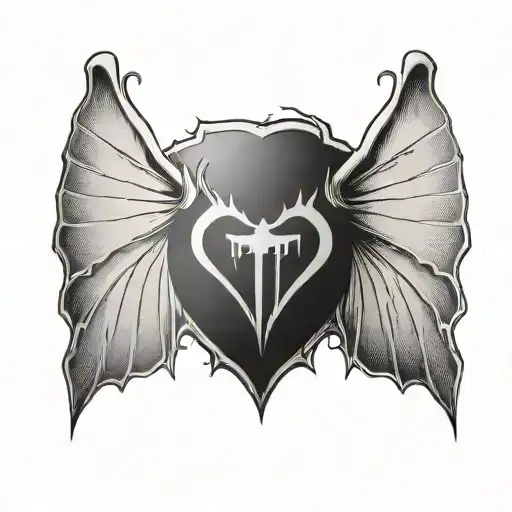 A Heart With Bat Wings With The Word Strahd