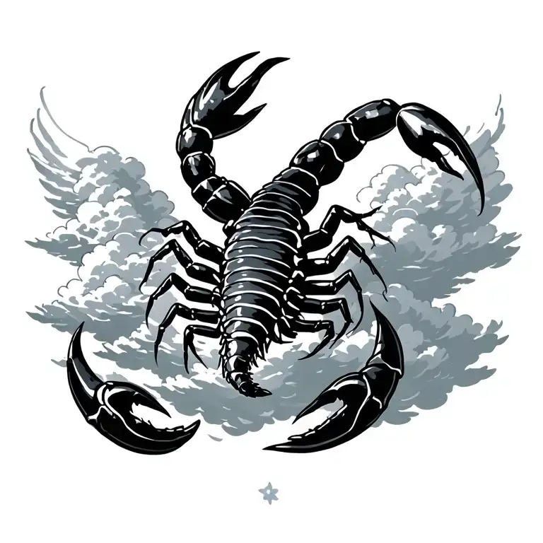 Scorpion In Heaven With Clouds In The Background