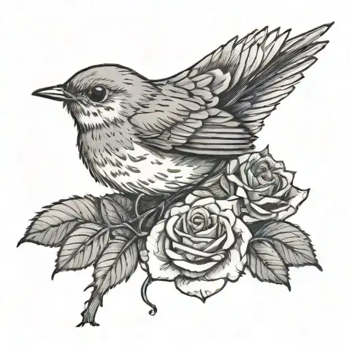Robin On A Rose
