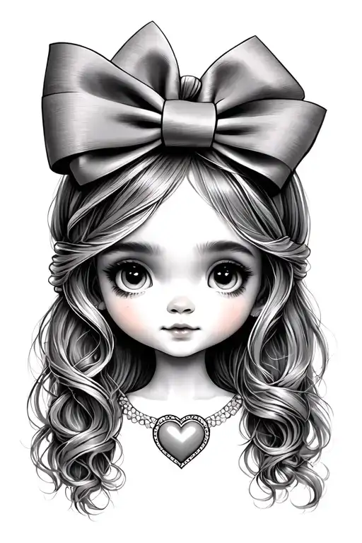 Chicken Daughter Hair Bow Heart