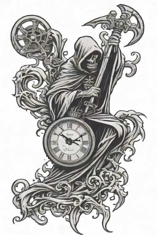 Grim Reaper Clock Watch
