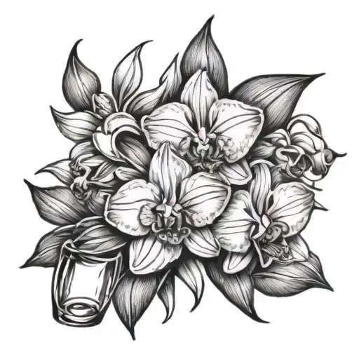 Capri Sun And Orchid Flower And The Moon