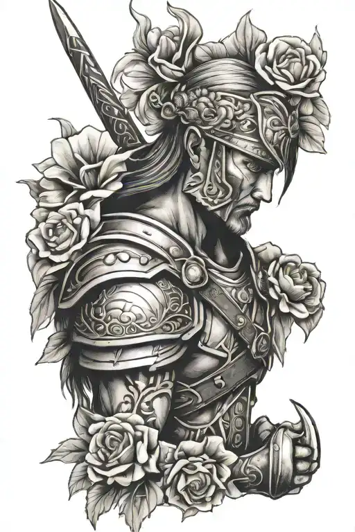 Warrior And Flowers