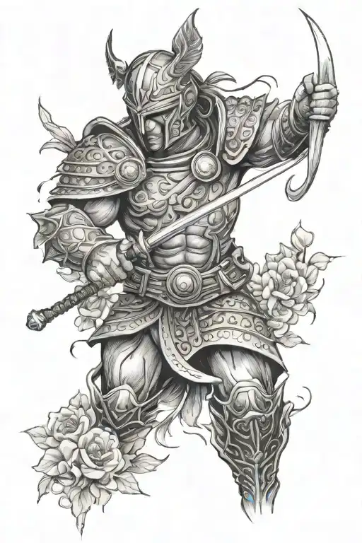Warrior Surrounded By Flowers