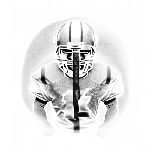 A Silhouette Of A Football Player With Animal Patterns Inside
