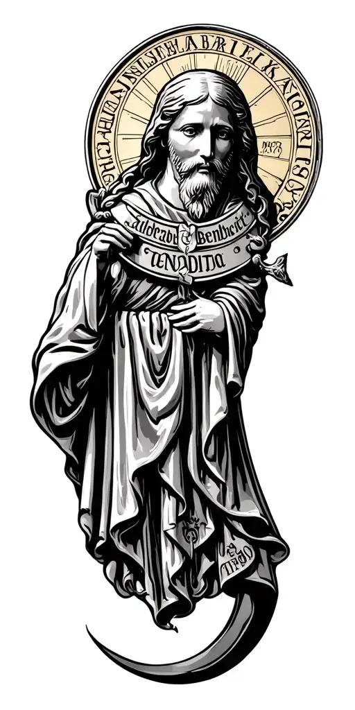 Seal Of Saint Benedict Medal And Scottish