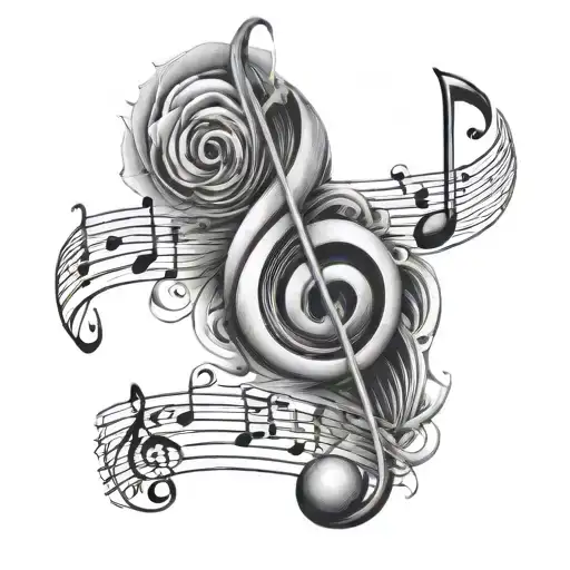 Music Note And Text