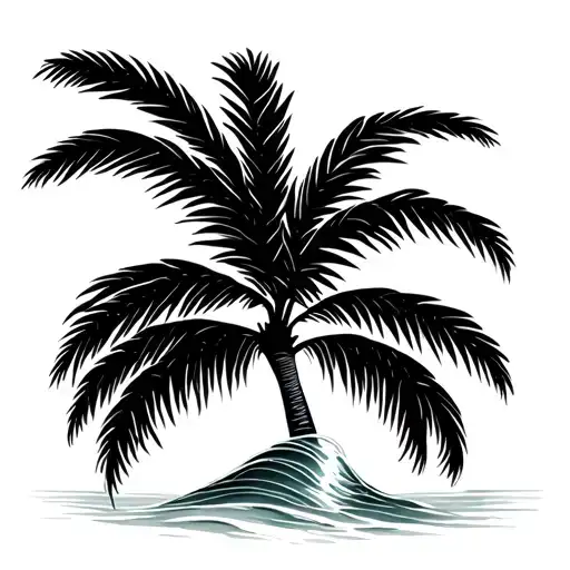Palm Tree With Wave