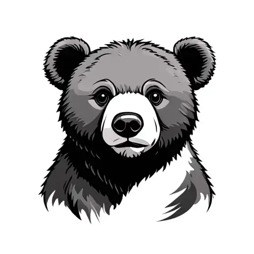 Stylized Ted Bear Tattoo With White Background