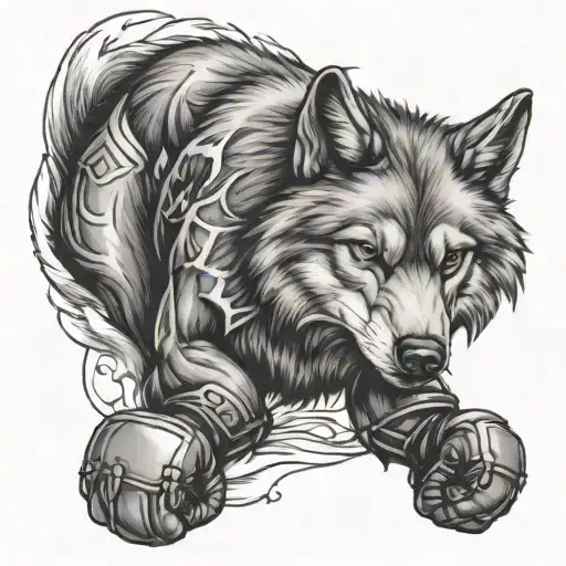 Wolf With Boxing Gloves