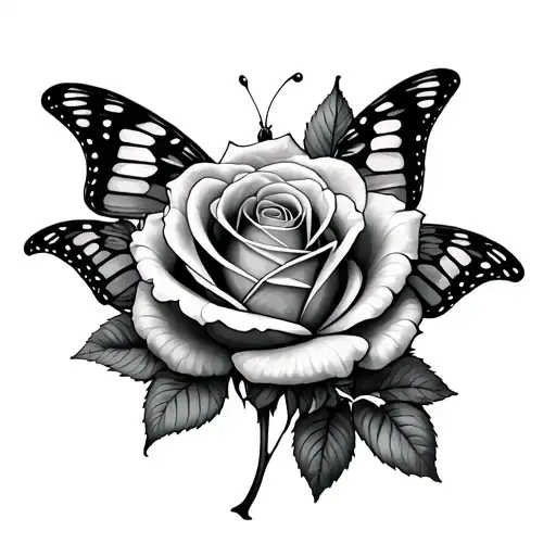 Rose And Butterfly