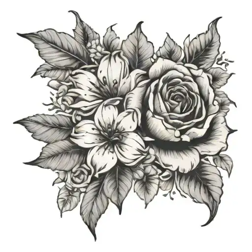 Floral And Nautical Shoulder