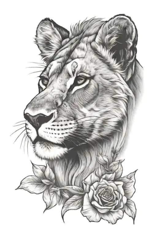 Animal Face Lioness Woman