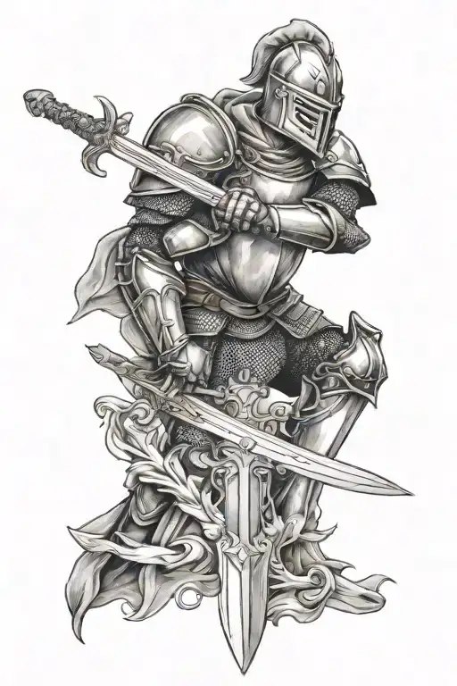 Knight Holding A Sword