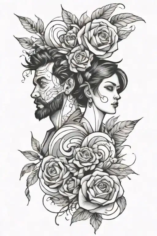 Couple Funny Modern Minimalist