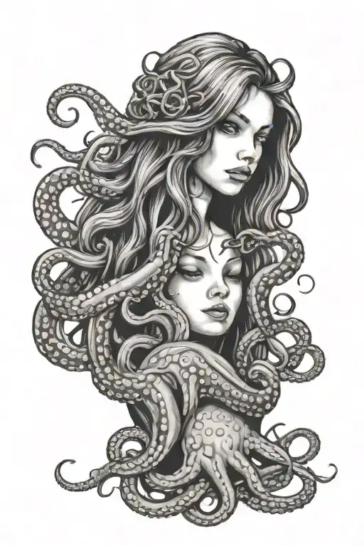 Girl And Octopus