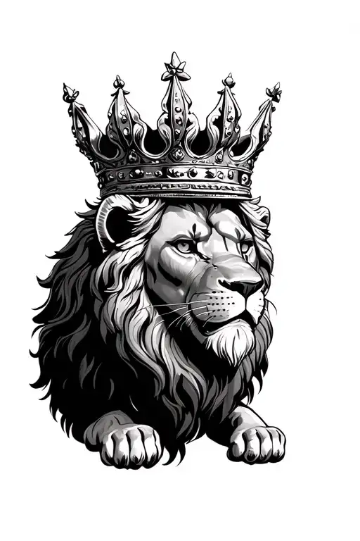Lion Wearing A Crown With Cenotaph