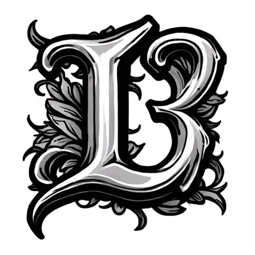 Script Letter L With A Number 3
