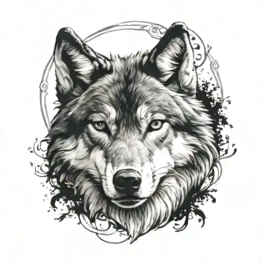 A Tatoo Idea Of A Realistic Wolf Head