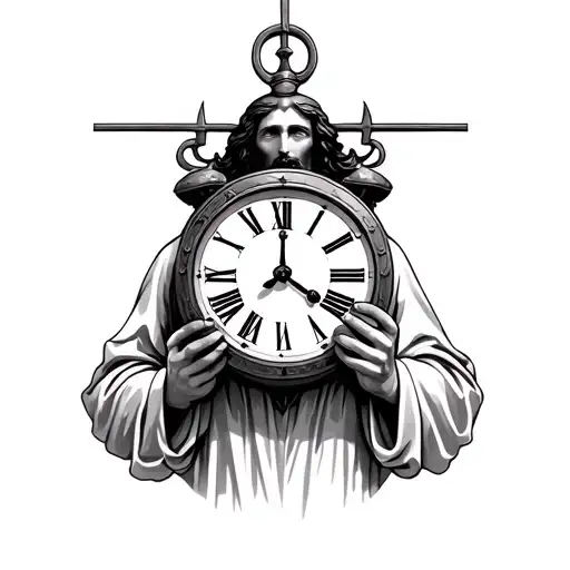 Jesus Holding Clock