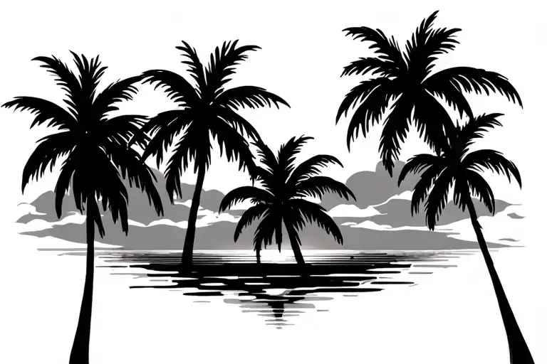 Palm Trees Colors Sunset