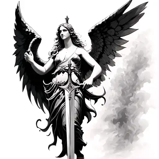 Angel Holding A Sword