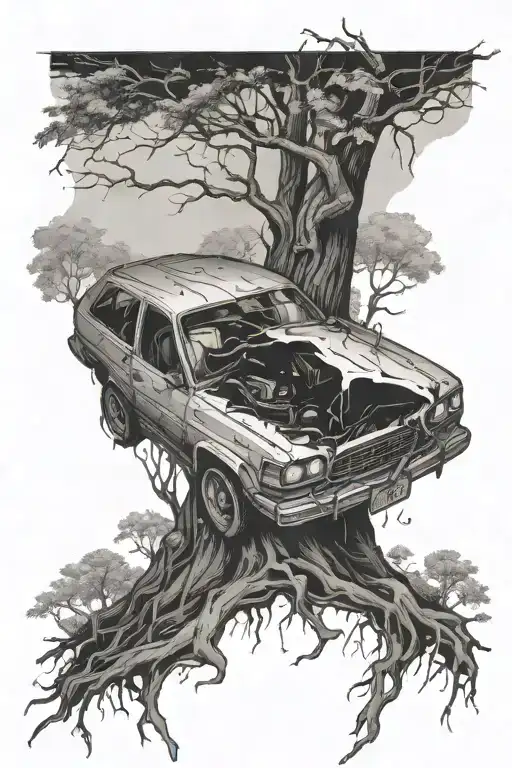 A Car Accident In Which A Man Is Thrown Out The Window And Rises From The Forest Floor Bleeding