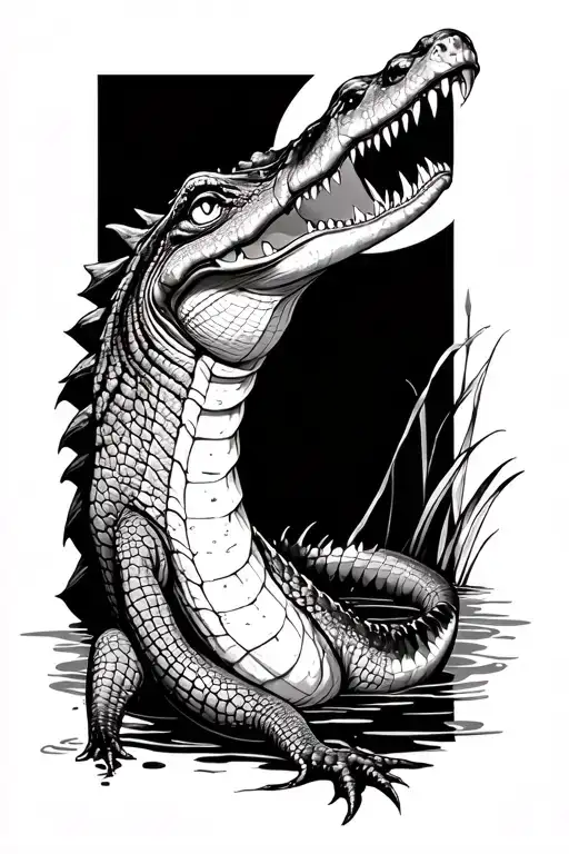 Crocodile Tattoo Including