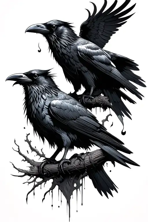 Odin Ravens Huginn And Muninn