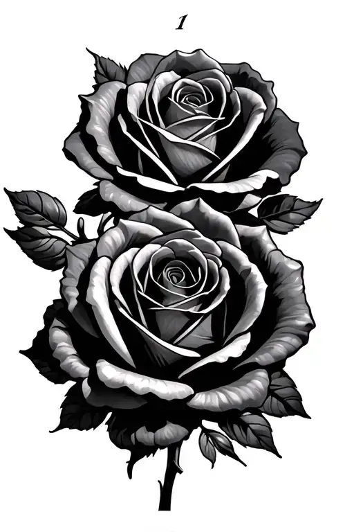 Roses With Roman Numerals Of 11 And 17