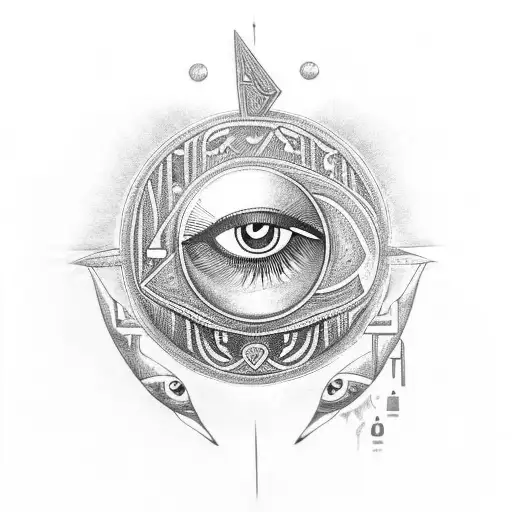 Egyptian Ankh Eye Of Horus Eye Of Ra