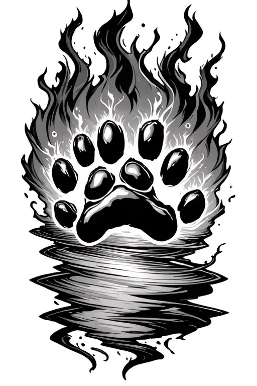 Dog Paw Print Surrounded By Tornado Forming The Shape