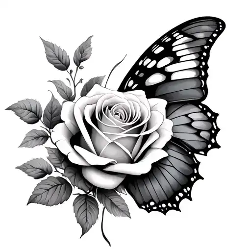 Rose And Butterfly