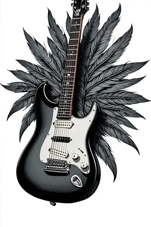 Electric Guitar Feathers Hanging