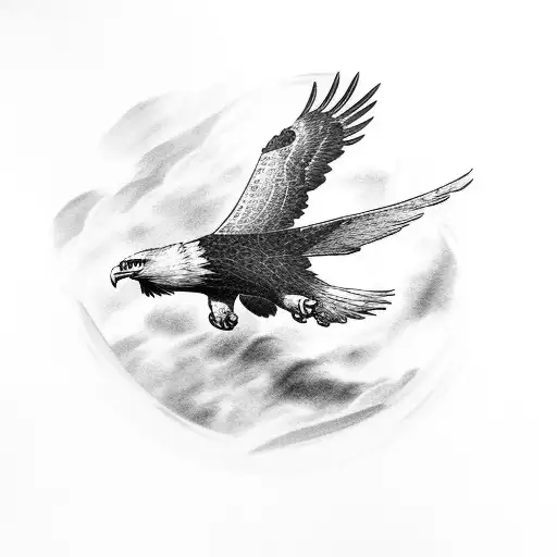 A Majestic Eagle Soaring Above A Barbell