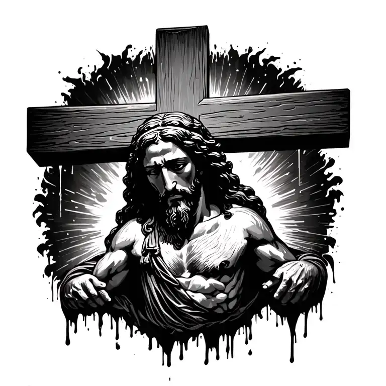 Jesus Christ Bleeding On Cross