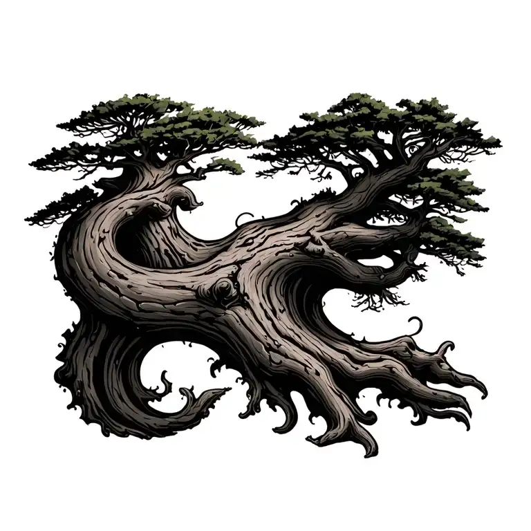 Redwood Tree Curling Waves Redwood Tree