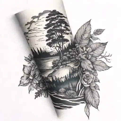Forearm Sleeve Tattoo Nature And Travelling