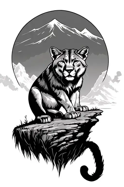 Mountain Lion On A Cliff