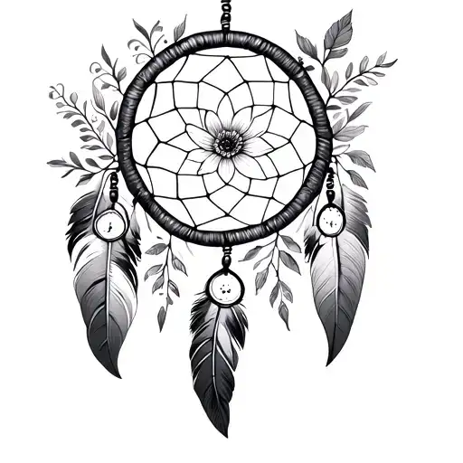 Dream Catcher With Birth Flowers Of April July October And Novmber