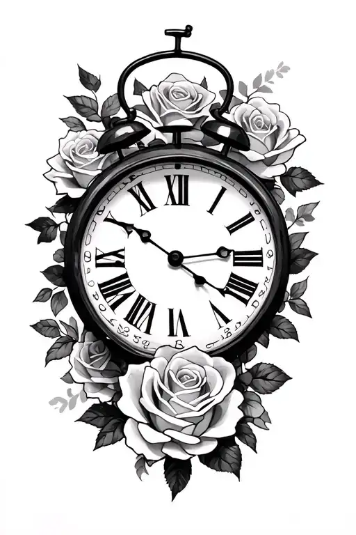 Archie And Clock With Roses