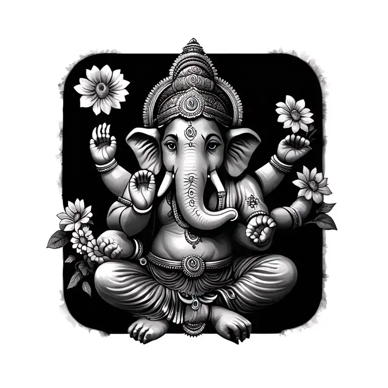 Ganesh With Flowers