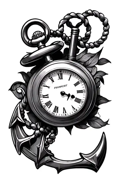 Navy Anchor And A Pocket Watch