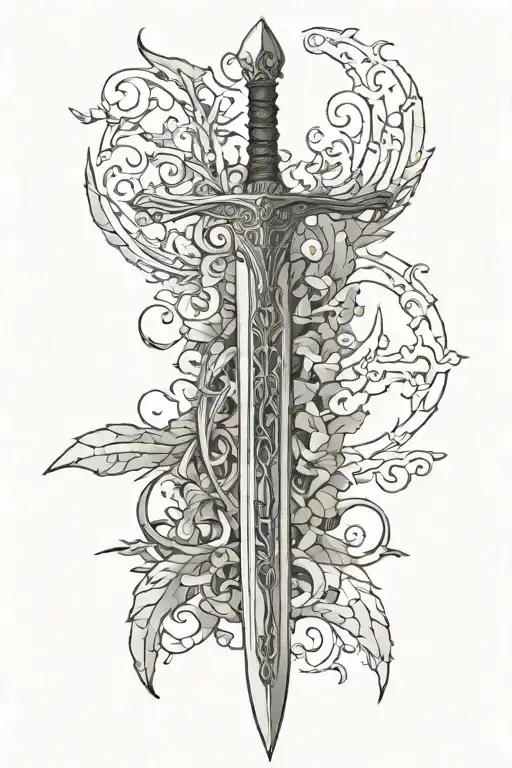 Narsil Sword From The Lord Of The Rings With Elven Inscriptions