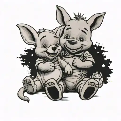 Roo From Winnie Pooh With Teddy Bear Holding
