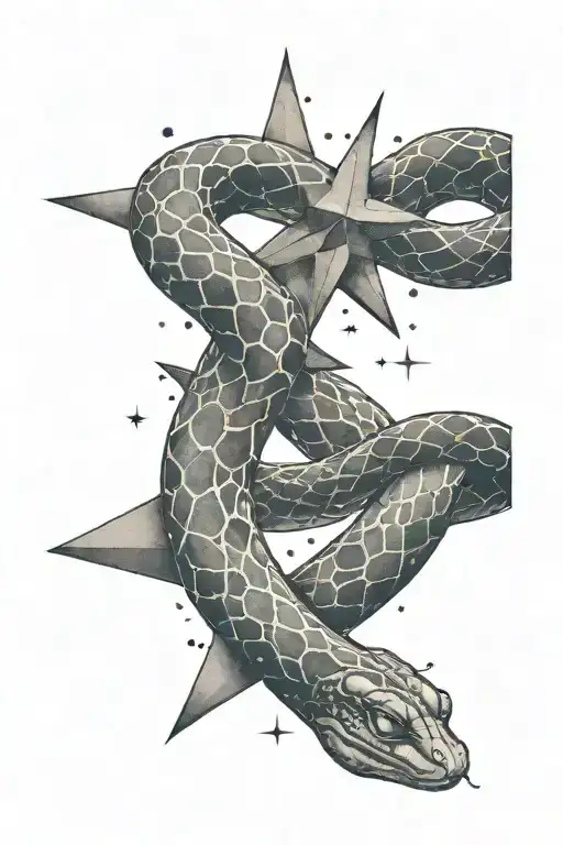 Pleiades Constellation Stars With A Snake