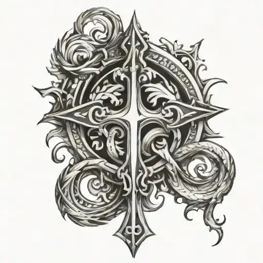 Aquarius Symbel With Cross