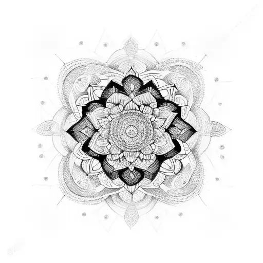 Floral With Geometric Mandala
