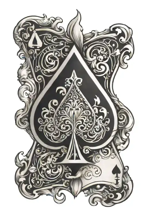 A Burning Ace Of Spades Card
