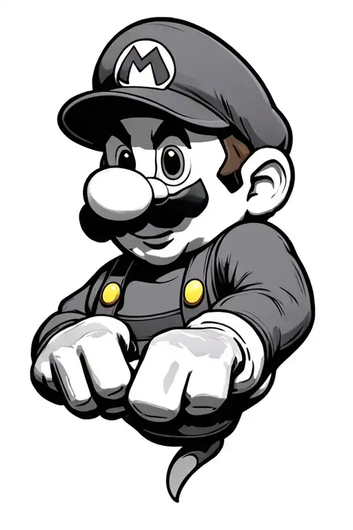 Mario Party Hand Tattoo Design